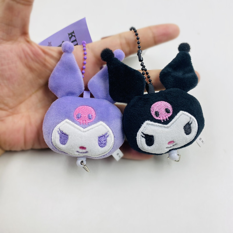 Custom -made Plush toy kuromi Face Badge Reel