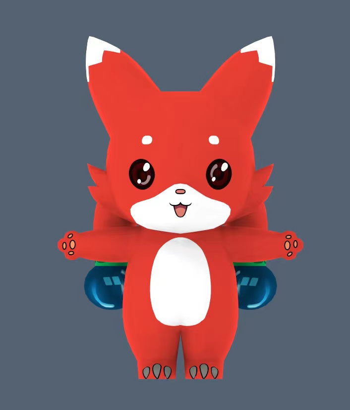 Inflatable red fox costume