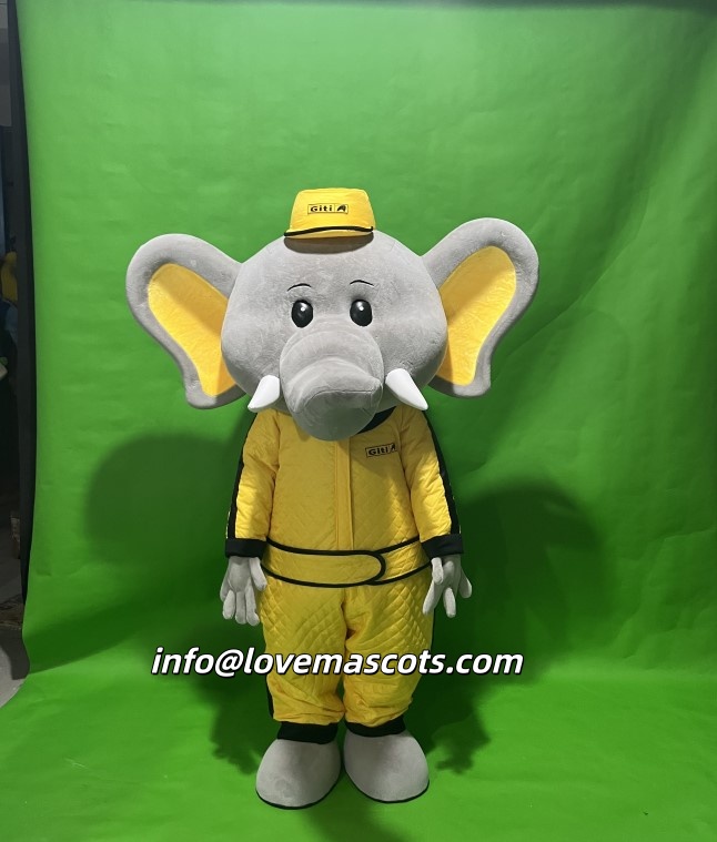 Customized cartoon wolf mascot costumes and plush giant elephant company advertising mascot costume sets are available for sale.