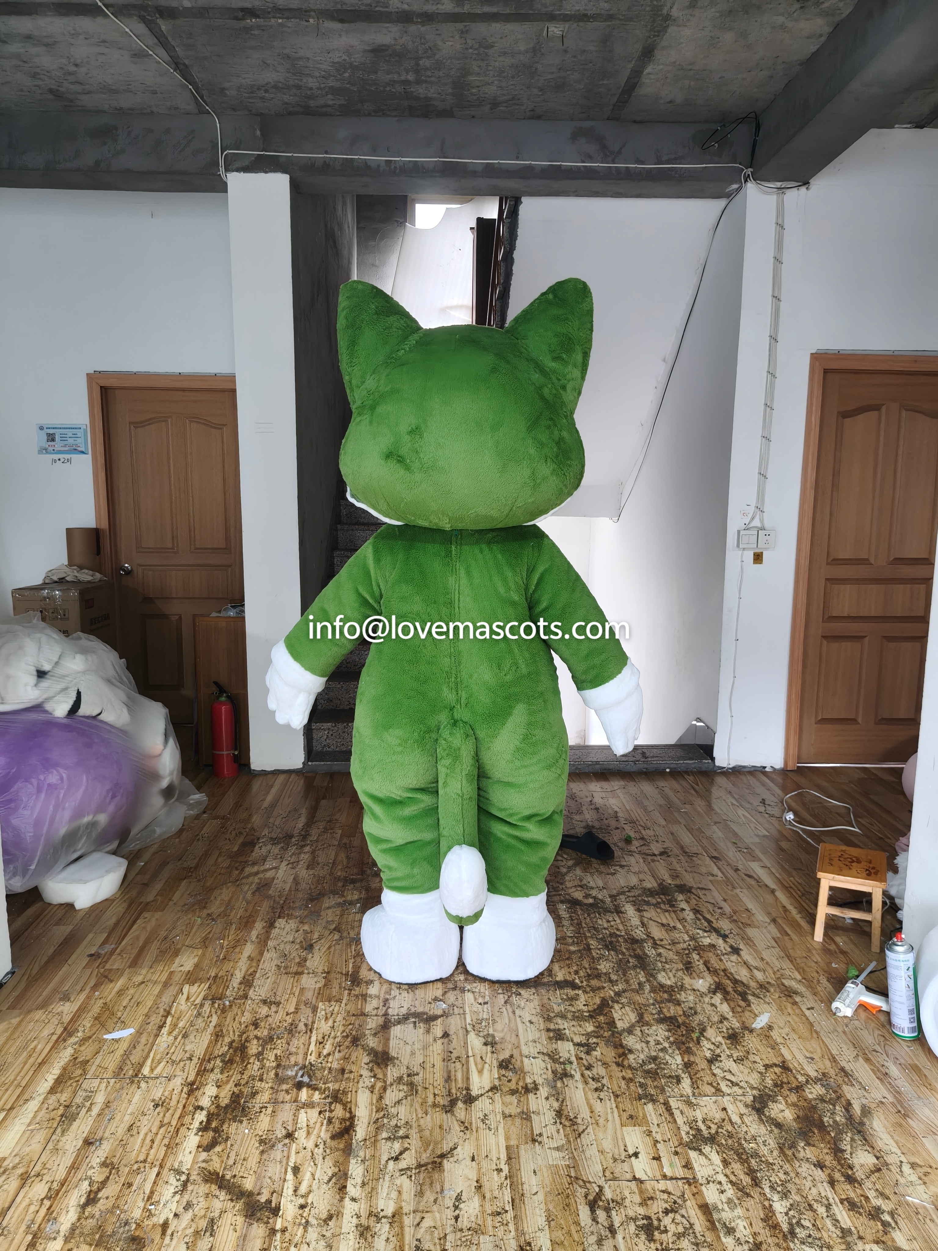 Long‑Haired Cat Mascot – Cute Fluffy Feline Character Design
